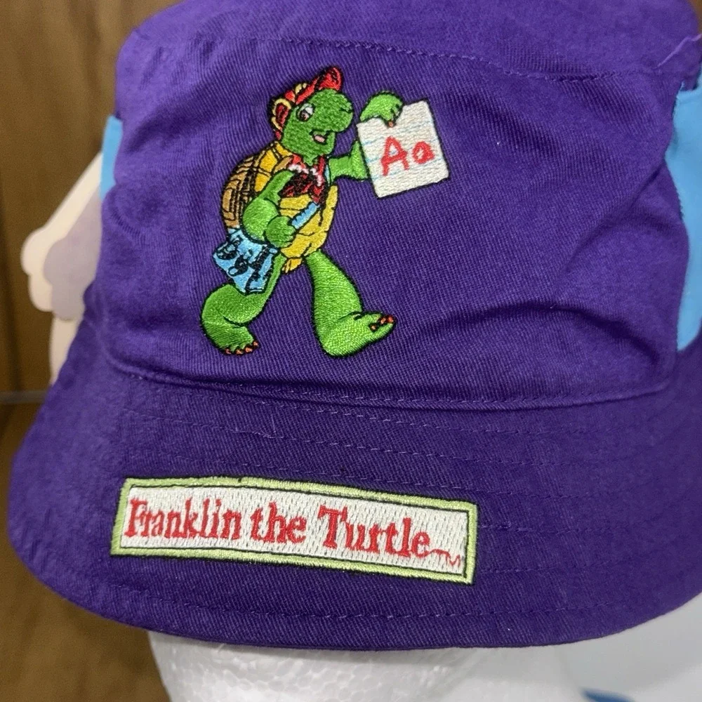 Vintage Franklin The Turtle Purple Bucket‎ Hat Kids 90s Y2K Cute